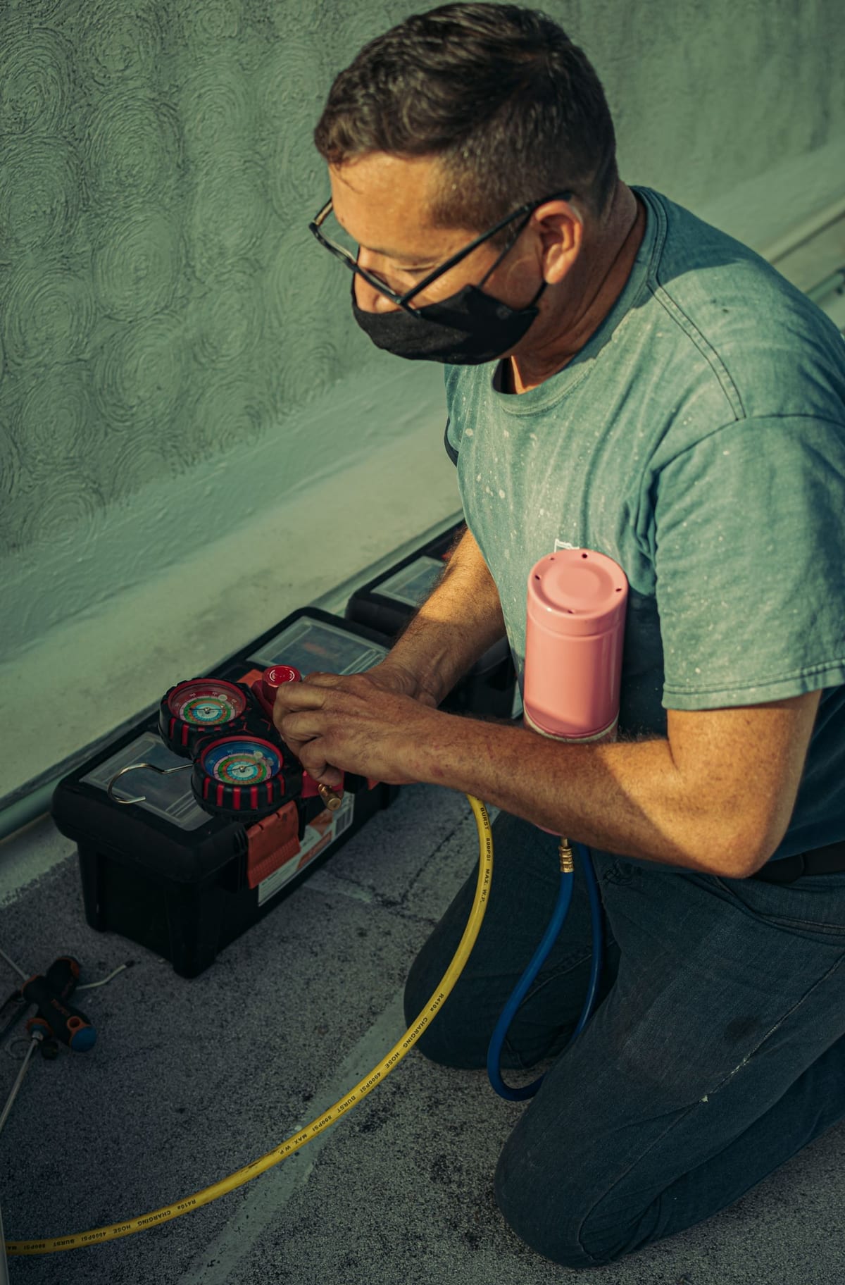 HVAC technicians at work