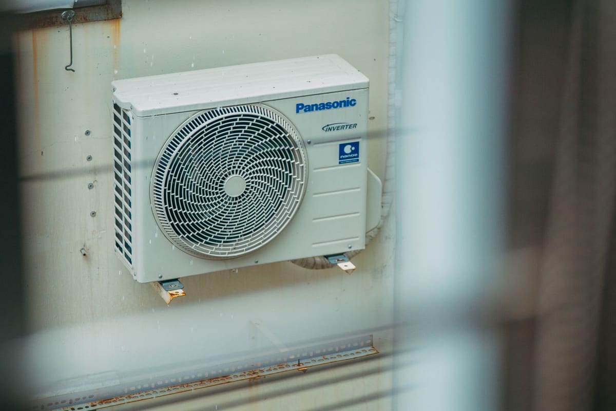 Newly installed air conditioning condenser unit